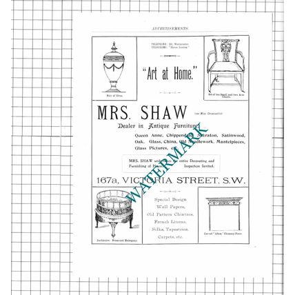 Mrs Shaw Miss Crommellin Antique Dealer London Advert - 1905 Clipping/ Print