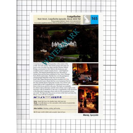 Craigellachie Hotel Speyside / Roman Camp Hotel Callender Scotland -2011 Advert