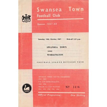 SWANSEA TOWN v WORKINGTON DIVISION 4 1967