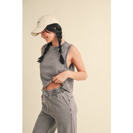 Women's Mineral Wash Sleeveless Top