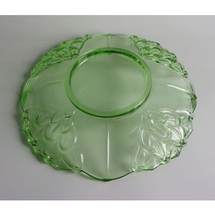 Stolzle Uranium Glass Art Deco Plate / Shallow Dish.