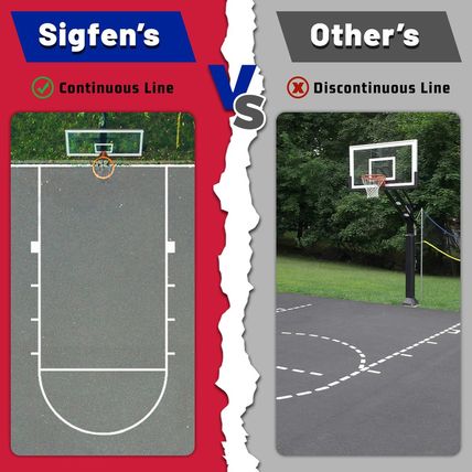 Basketball Court Stencil, Driveway Basketball Court Marking Kit, Clear Instructi