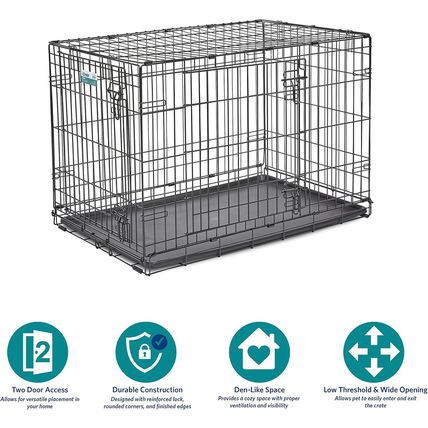 Midwest Homes for Pets Newly Enhanced Single & Double Door Icrate Dog Crate, Inc
