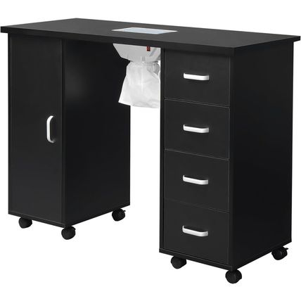 Nail Desk Manicure Table - Nail Tech Desk with Dust Collector - Nail Table with