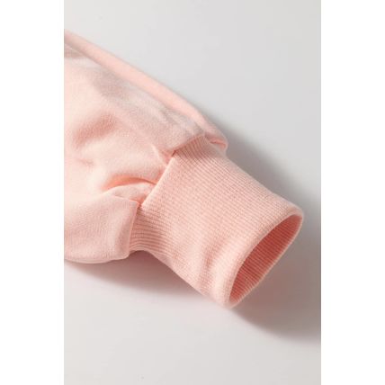 Apricot Pink Sequined Bowknot Drop Shoulder Oversized Sweatshirt