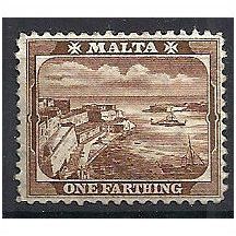 Malta 1899 SG31 1/4d Brown Mounted Mint .