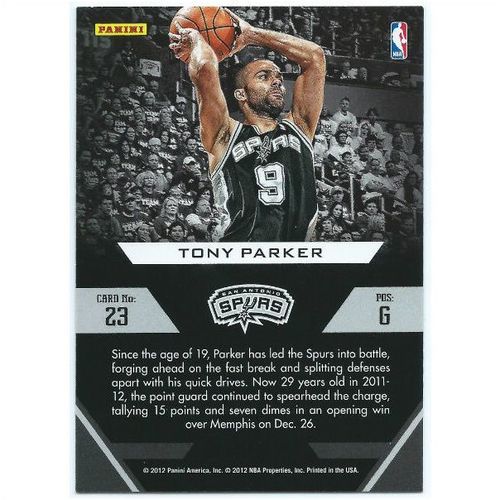 2012-13 Prestige Franchise Favorites - #23 - Tony Parker