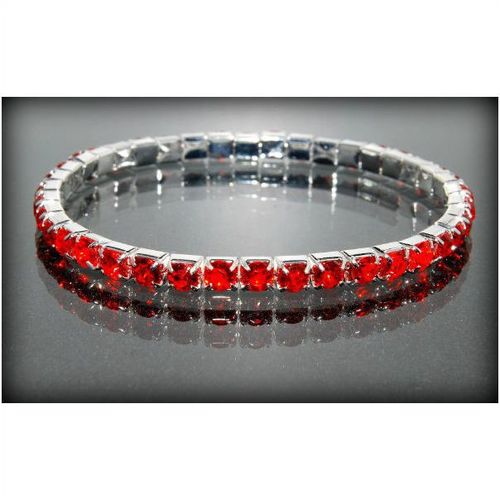 1 Row Wedding Party Red Rhinestone Stretch Bangle Bracelet Jewellery 1340