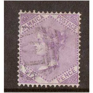 JAMAICA 1860 QUEEN VICTORIA PORTRAIT 6d LILAC VERY FINE USED