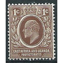 East Africa & Uganda Prot 1907 SG34 1c Brown Mounted Mint ... .