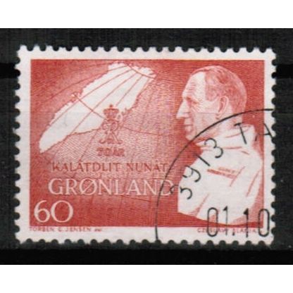 1969 Greenland - King's Birthday & map - used 60 ore Sc# 70