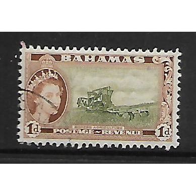 BAHAMAS 1954 SG202 1d OLIVE GREEN & BROWN FINE USED