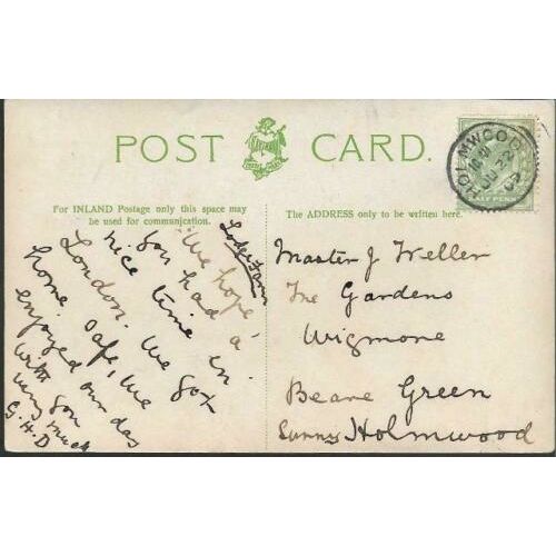 Gorleston-on-Sea, Norfolk - Parish Church - Hartmann postcard -Holmwood pmk 1909
