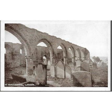 Lanark, S Lanarkshire - St. Kenigerns, cemetery - local postcard by Brown