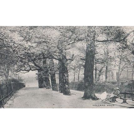 Holland Walk London Antique Park Bench & Pram Postcard