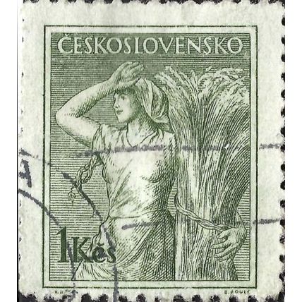 CZECHOSLOVAKIA, Grain harvester, green 1954, 1Kcs