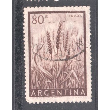 Argentina stamps 1954 - 80c brown - Trigo - used 2