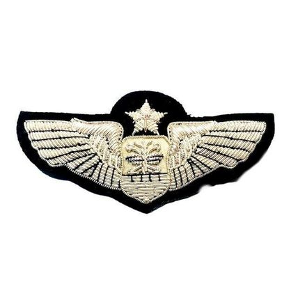 US AIR FORCE COMBAT SYSTEM OFFICER PILOT WING SILVER BULLION 3" CP BRAND US FREE