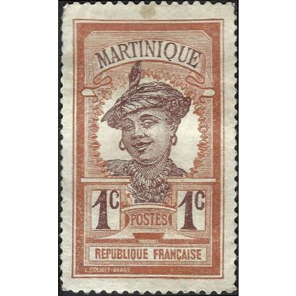 MARTINIQUE, Martinique woman, brown 1908, 1c