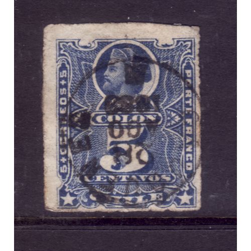 CHILE 1878 SG 59a 5c BLUE FINE USED #3