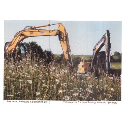 BLACKLAND FARM used postcard. JCB diggers /