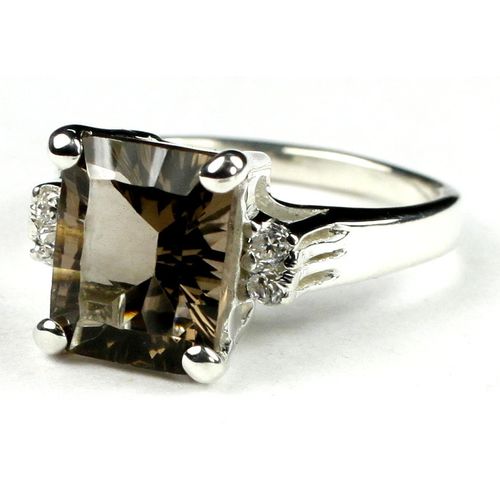 Smoky Quartz, 925 Sterling Silver Ring, SR221