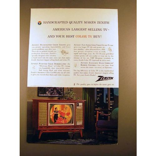 1963 Zenith Television Ad - Handcrafted Quality!