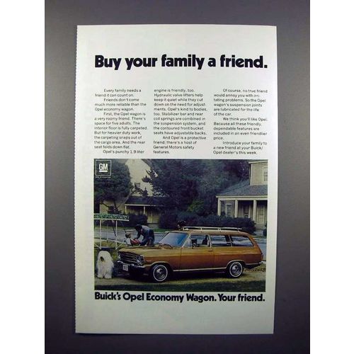 1971 Buick Opel Economy Wagon Ad - Family Friend