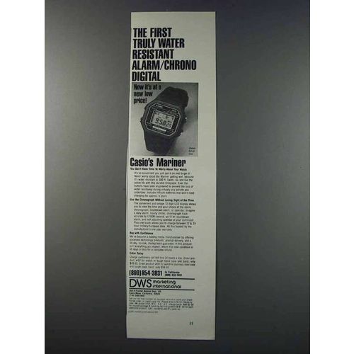 1981 Casio Mariner Watch Ad - Truly Water Resistant