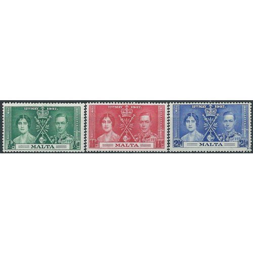 Malta 1937 Coronation Set SG214-216 Mounted Mint ..