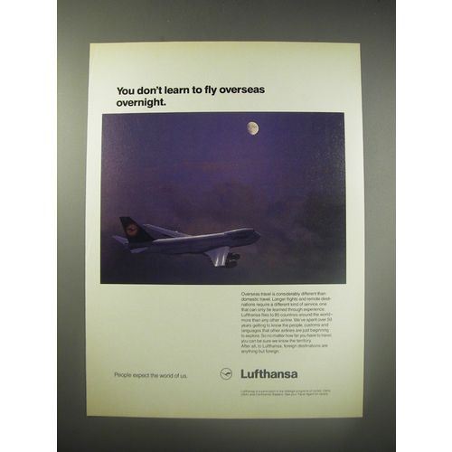 1990 Lufthansa Airline Ad - You don't learn to fly overseas overnight