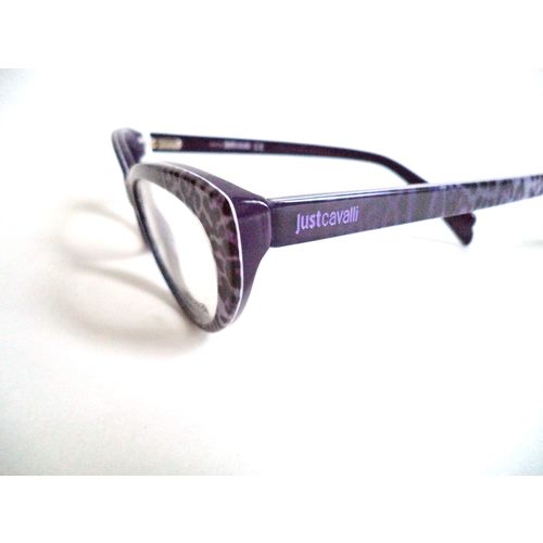 Just Cavalli JC0601 new Puprle Cateye Leopard Eyeglasses 52-47 140 womens rim