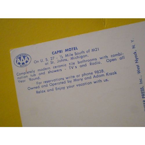 Capri Motel,St.Johns Michigan Postcard