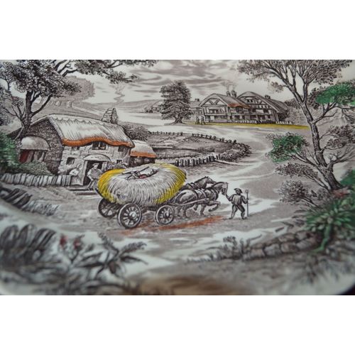 Yorkshire Ironstone Large Platter - Country Farm Scene.