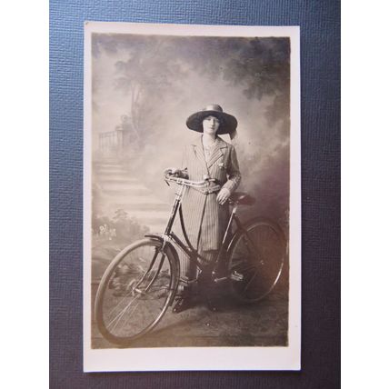 Edwardian Lady With Bicycle Postcard