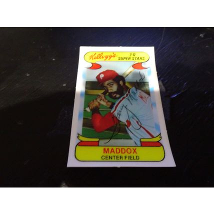 1978 Kellogg's 3-D Super Stars Card # 28 Garry Maddox VG-Ex (4) Phillies