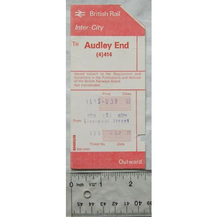 1975 ticket British Rail Inter-City Liverpool Street / Audley End 414
