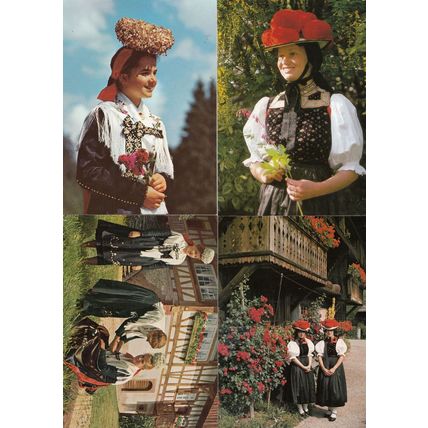 Schwarzwald Grimms Fairy Tales Girl Fashion German 4x Postcard s