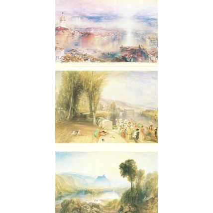 Zurich Marly Sur Seine JMW Turner Prudhoe Castle 3x Painting Postcard s