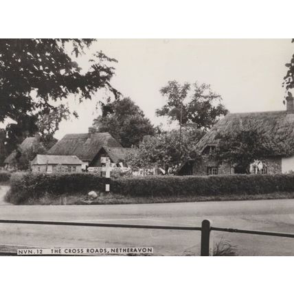 Village Sign Post Crossroads at Netheravon Wiltshire Postcard