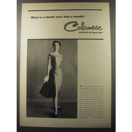 1953 Celanese Acetate Ad - When is a sheath more than a sheath?
