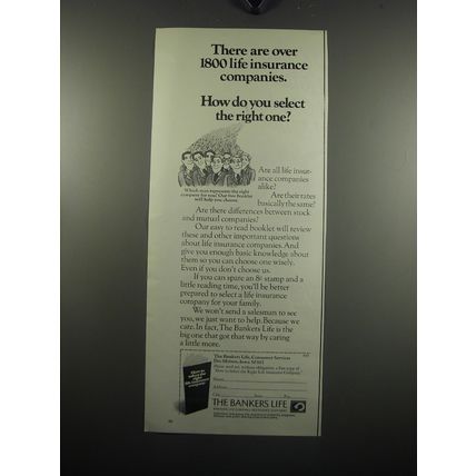 1972 The Bankers Life Insurance Ad - over 1800 life insurance companies