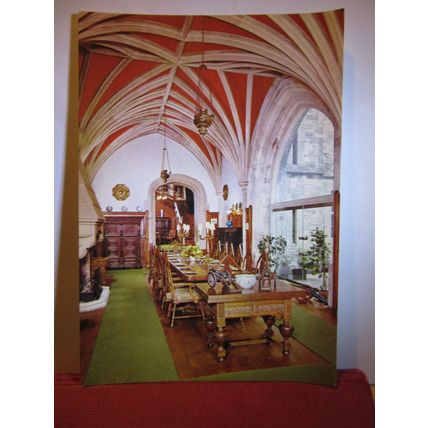 DINING HALL PALACE HOUSE, BEAULIEU, Hampshire unused postcard dated 1971 =