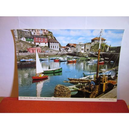 WATCH HOUSE & HARBOUR, MEVAGISSEY. CORNWALL unused postcard by John Hinde =