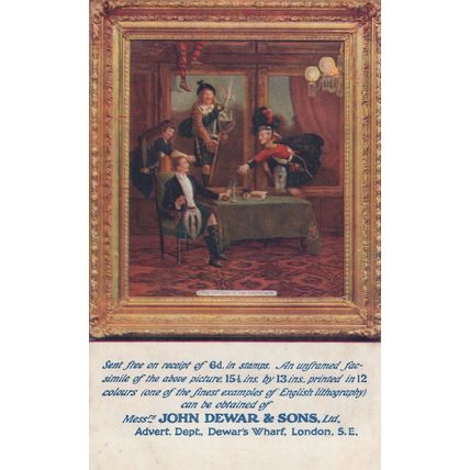 John Dewar & Sons Whiskey London Antique Drinks Advertising Postcard