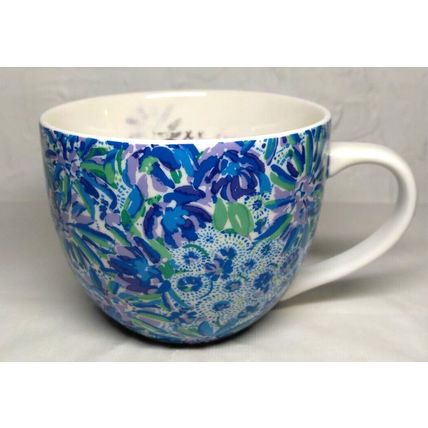 Lilly Pulitzer Mug Blue White Green Purple design Coffee/Tea Cup 12 Oz Tiger XX
