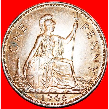 MISTRESS OF SEAS (1954-1970)★ GREAT BRITAIN★ PENNY 1966 UNC★LOW START★NO RESERVE