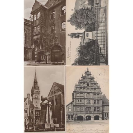 Braunschweig Der Dom Lion Statue 4x German Old Postcard s
