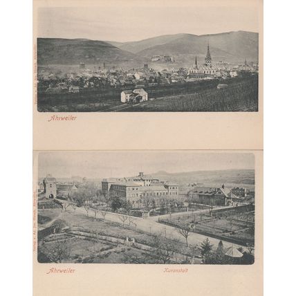 Ahrweiler German Rhine Kuranstalt 2x Rare Old PB Postcard