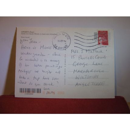 THE GARDEN OF GIVERNY, CLAUDE MONET, FRANCE used postcard 2001 pm =